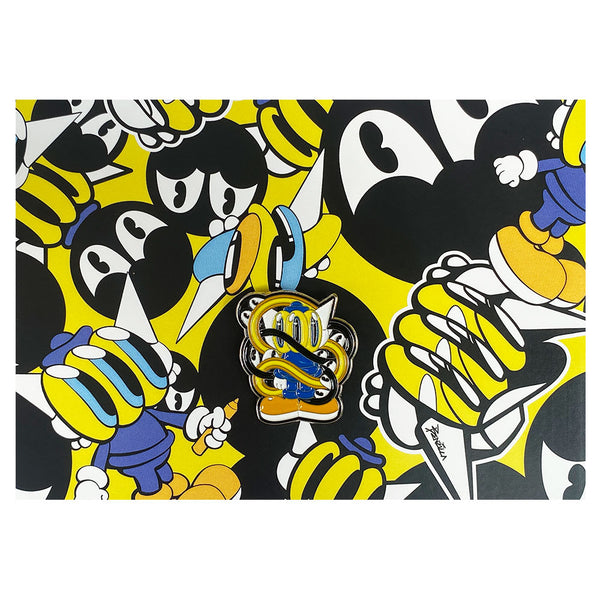 Benzilla & Kabekui - 'Eye Contact' pin badge