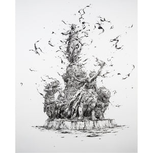 BRUSK - 'TRIOMPHE DE LA RÉPUBLIQUE ??' LITHOGRAPH