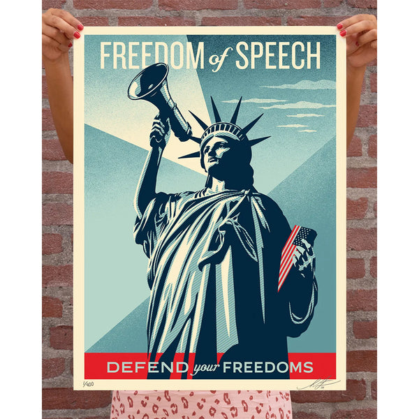 Shepard Fairey - Defend Your Freedoms – Freedom of Speech