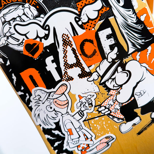 D*Face - 'Dog Save The King' Skate Deck Orange