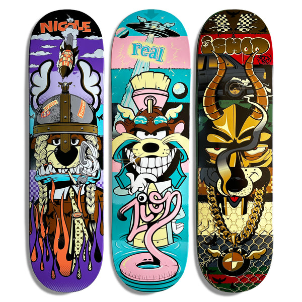 D*Face X Real Set Of Three Skatedecks