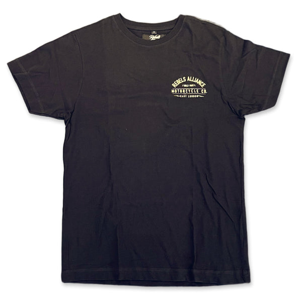 Rebels Alliance - "Motorcycle Company" Black T-shirt