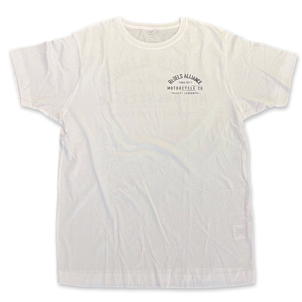Rebels Alliance - "Motorcycle Company" White T-shirt