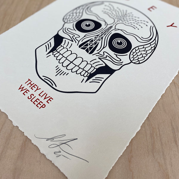 SHEPARD FAIREY - 'THEY LIVE WE SLEEP' LETTERPRESS (Cream)
