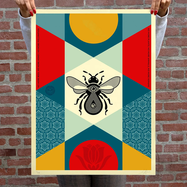 SHEPARD FAIREY - 'BEE GEOMETRIC' (RED)