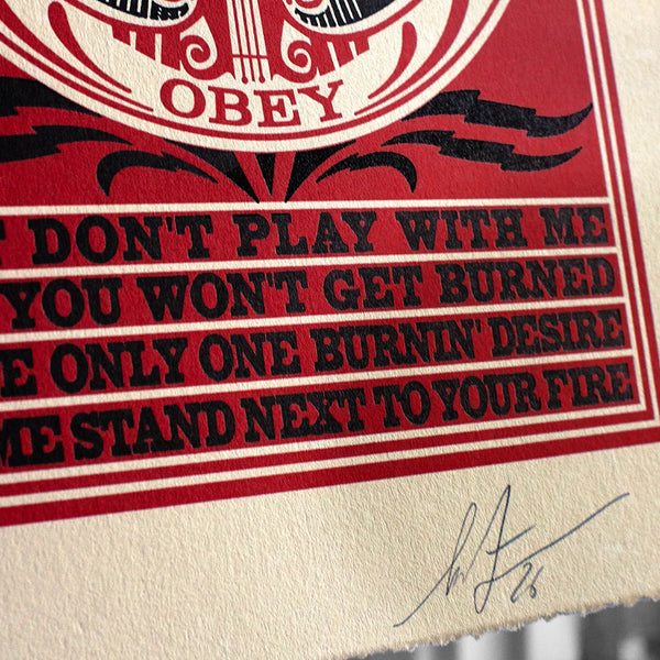 Shepard Fairey - Hendrix Fire Letterpress.