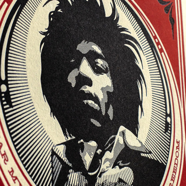 Shepard Fairey - Hendrix Fire Letterpress.