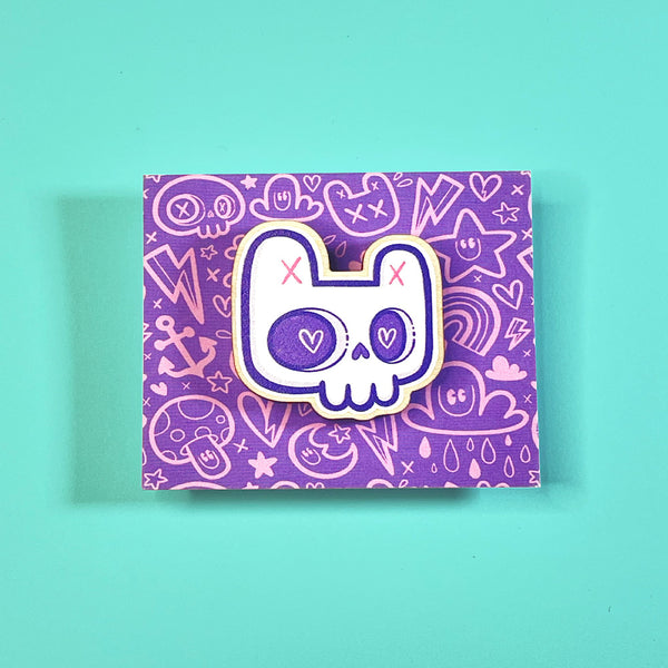 Ejits - Bunny Skull Wooden Pin