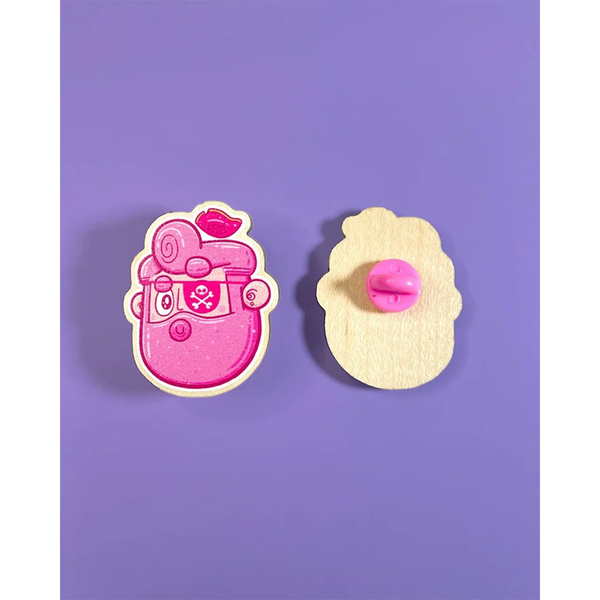 Ejits - Pink Beard Wooden Pin