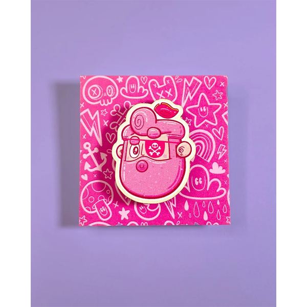 Ejits - Pink Beard Wooden Pin