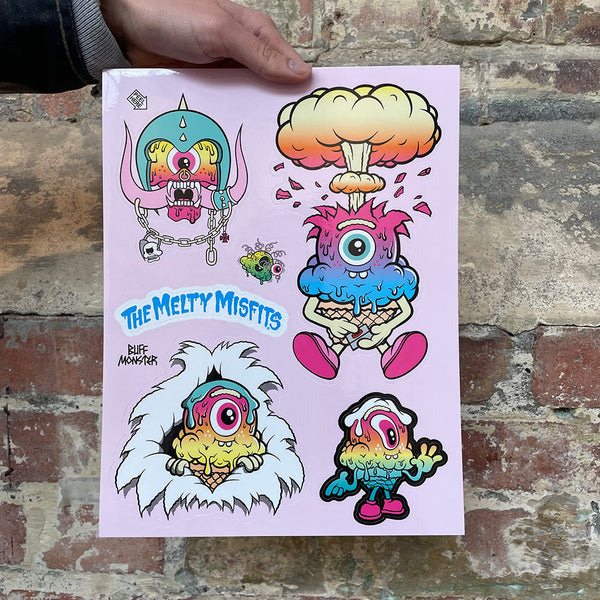 Buff Monster 'Melty Misfits' Sticker Sheet