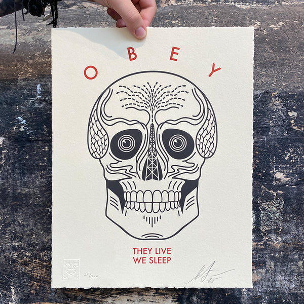 SHEPARD FAIREY - 'THEY LIVE WE SLEEP' LETTERPRESS (Cream)