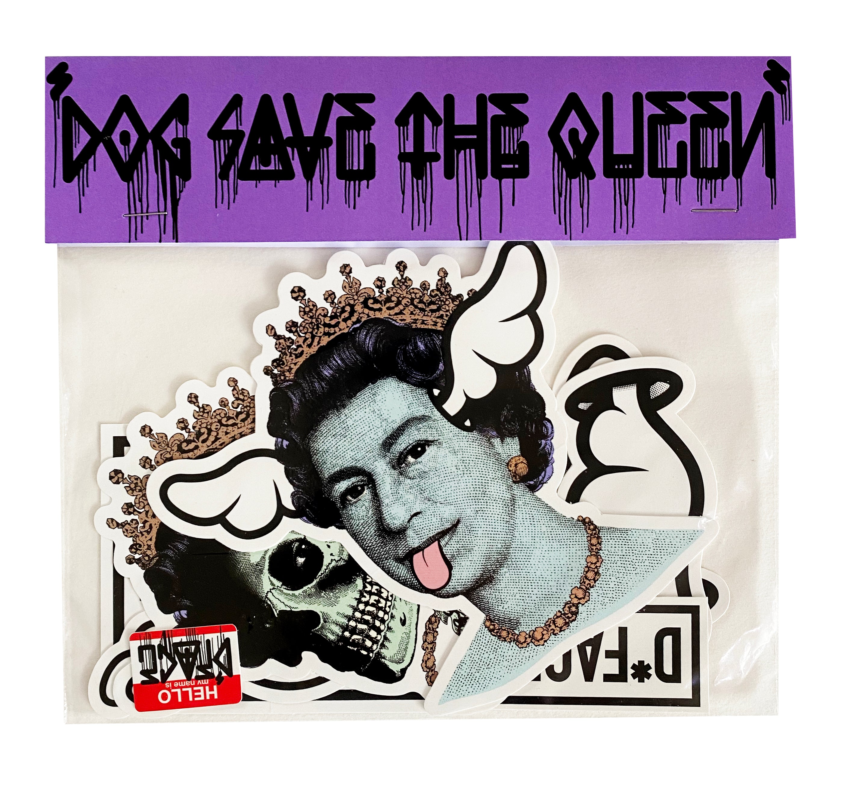 D FACE Dog Save The Queen Sticker Pack StolenSpace