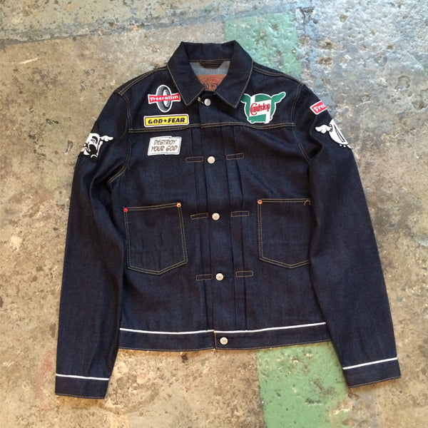 D*FACE X EVISU - DENIM JACKET WITH ‘CAN’T STOP’ PATCHES